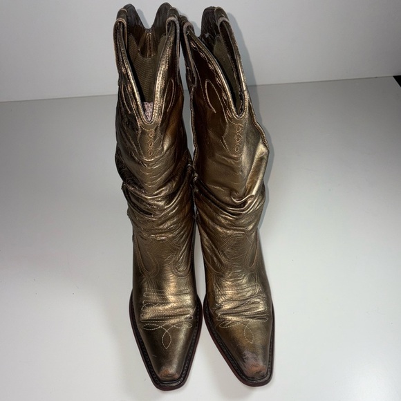 Steve Madden Gold Cowboy Boots - Picture 2 of 7